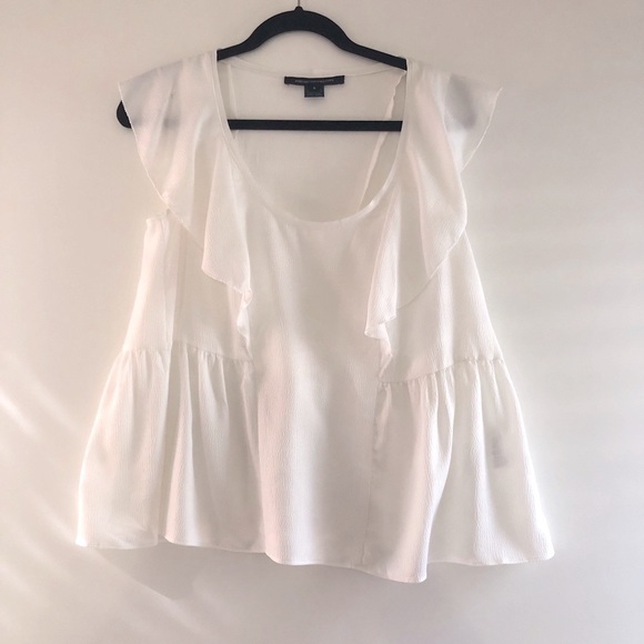 French Connection Nia Scoop Neck Ruffled Blouse - New with Tag. - Picture 2 of 7